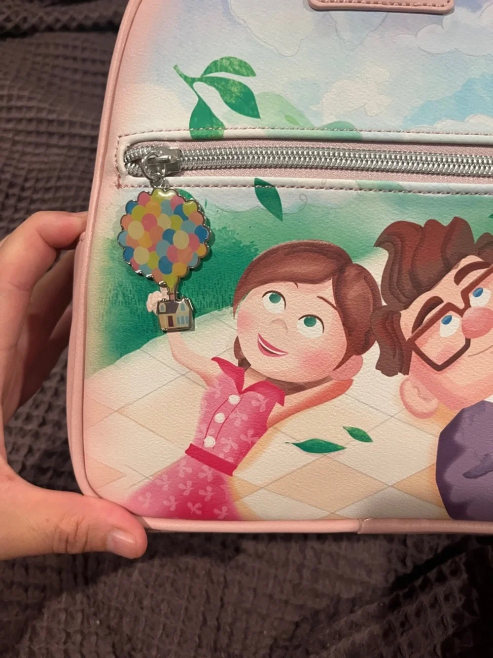 Pixar Up Couples Carl and Ellie Mini Backpack - Pastel Pink loungefly
